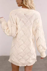 Argyle Knit Bodycon Sweater Dress