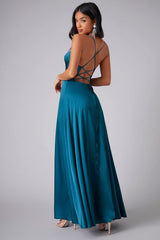 Elegant Spaghetti Strap Ruched Formal Dress