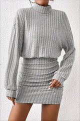 Slim Fit Ribbed Knit Sweater Dress