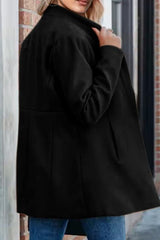 Brushed Wool Solid Long Sleeve Coat coats