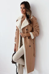 Reversible Stand Collar Faux Fur Overcoat