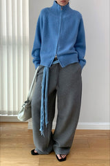 Soft Knit Zipper Cardigan