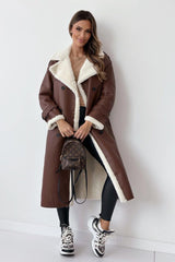 Reversible Fleece Stand Collar Coat Brown / S coats
