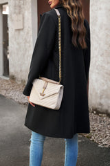 Wool Blend Solid Longline Coat coats