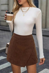 Corduroy High Waist A-Line Skirt