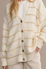 V Neck Striped Cotton Sweater