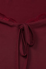 Lace Trimmed Slim Fit Bodysuit Knit Top