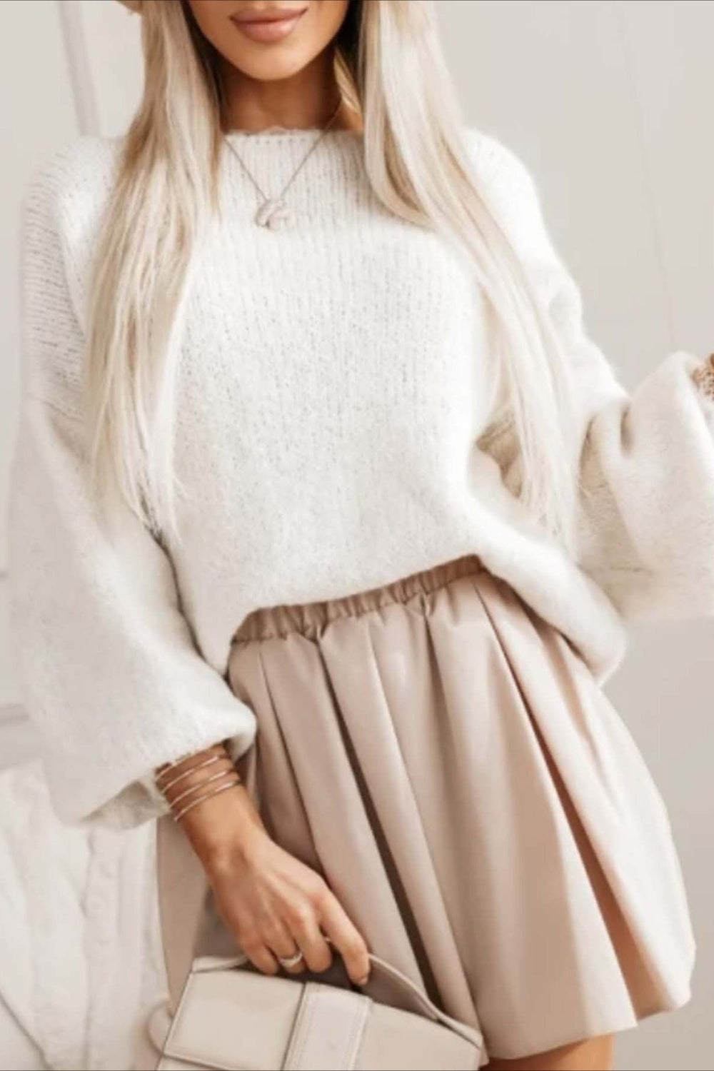 Backless Bow Tie Knit Sweater