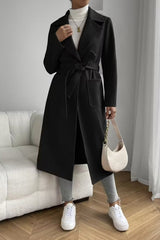 Long Pocket Notch Lapel Overcoat