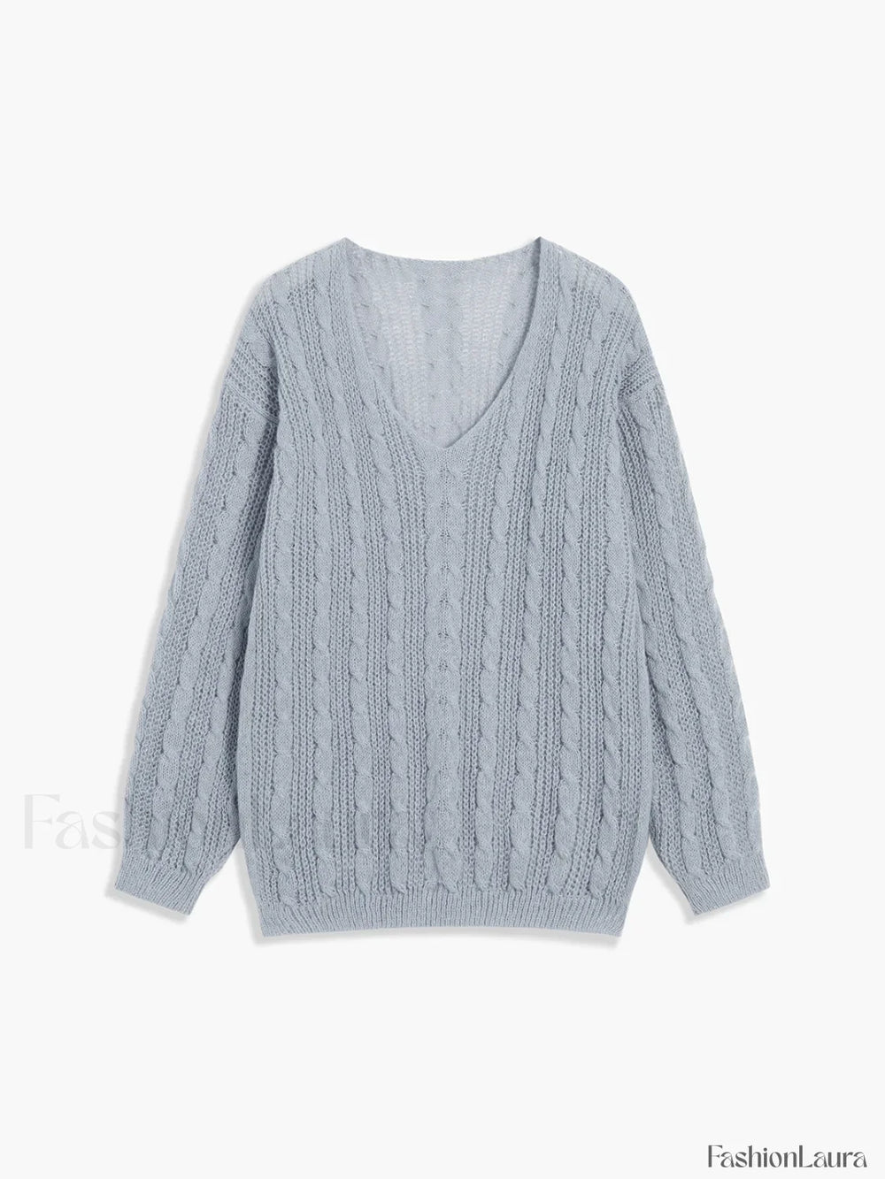 Cable Knit Graceful Oversized Sweater Sweaters L