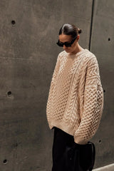 Cable Knit Loose Pullover Sweater