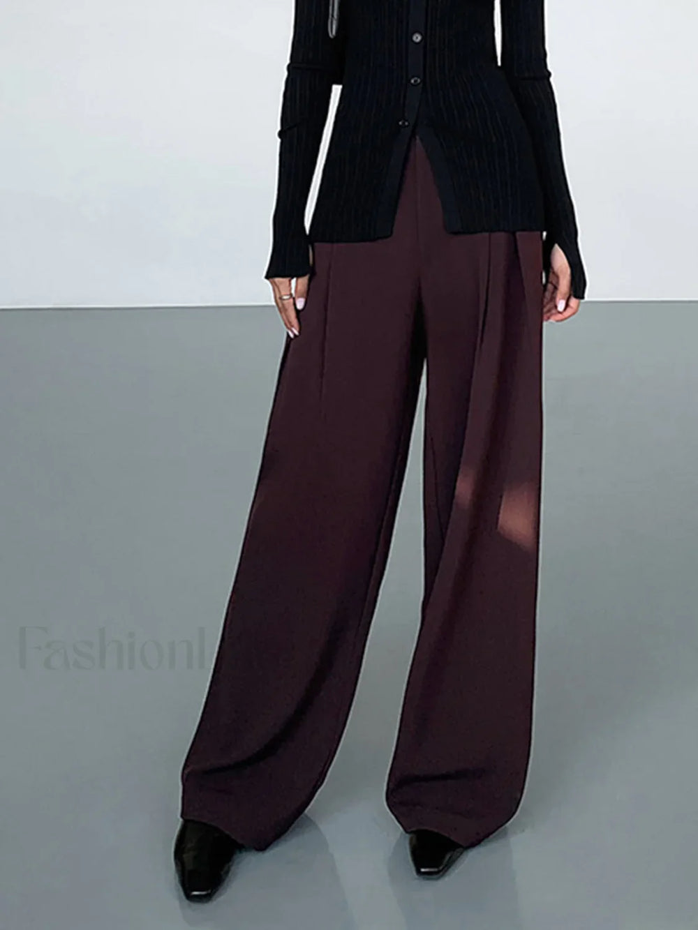 Casual Pleated Graceful Wide Leg Pants Pants