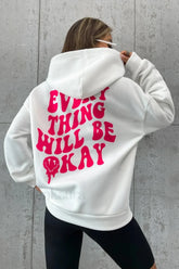 Casual Pocket Hooded Hoodie White / S