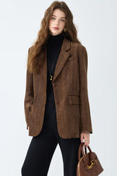 Vintage Solid Color Blazer