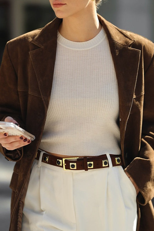 Distressed Suede Relaxed Fit Jacket