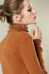 Stacked Neck Lightweight Wool Knit Top