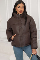 Cropped Stand Collar Puffer Jacket