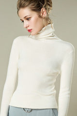 Stacked Neck Lightweight Wool Knit Top