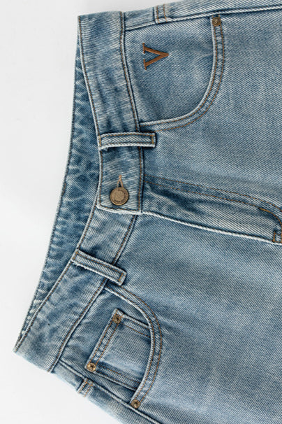 Soft High Rise Embroidered Cropped Jeans