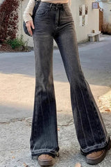 Slim Fit Elastic Bell Bottom Jeans