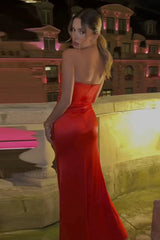 Celebrity Temperament Sexy Slim Tube Top Kinked Waist Maxi Dress