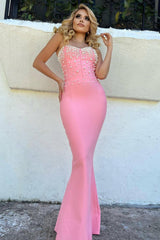 Strapless Pearl Bandage Party Dress