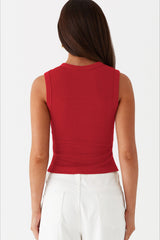 Round Neck Sleeveless Knit Top