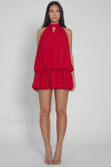 Cherry Bubble Mini Trendy Dress Red Dress