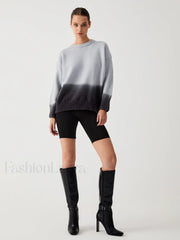 Cloud Nine Fuzzy Trendy Ombre Oversized Sweater Sweaters L