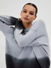 Cloud Nine Fuzzy Trendy Ombre Oversized Sweater Sweaters L