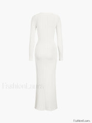 Coastal Allure Knotted Trendy Long Sweater Dress Sweaters L