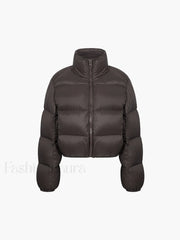 Cocoa Bean Stand Trendy Collar Quilted Puffer Coat Winter Coats