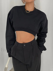 Coffee Run Graceful Crop Sweatshirt Black / XS Sweatshirts