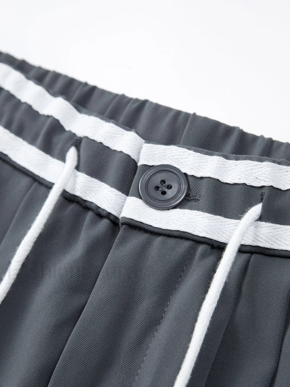 Contrast Binding Drawstring Trendy Straight Leg Pants Pants