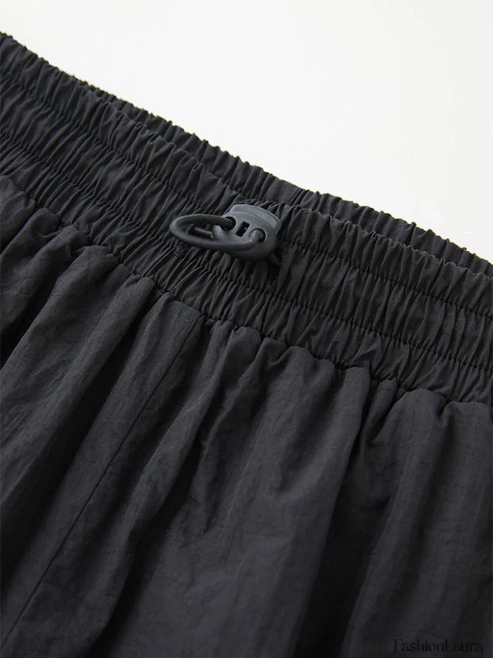 Contrast Piping Black Baggy Sweatpants Wide Leg Pants