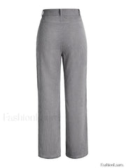 Corduroy Patchwork High Waist Straight Pants Straight Leg Pants