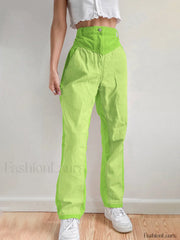 Corduroy Patchwork High Waist Straight Pants Straight Leg Pants