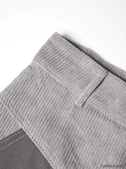 Corduroy Patchwork High Waist Straight Pants Straight Leg Pants