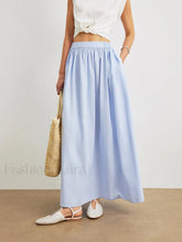 Cotton A Line Skirt With Pockets Blue / XS Skirts