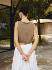 Cotton Blends Graceful Crop Top Tank Tops & Camis