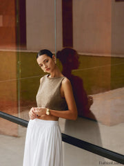 Cotton Blends Graceful Crop Top Tank Tops & Camis