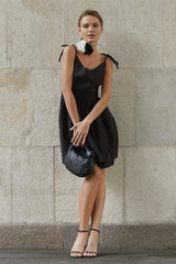 Cotton Halter High Waist Strappy Mini Dress