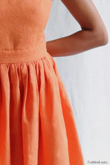 Cotton Halter High Waist Strappy Mini Dress