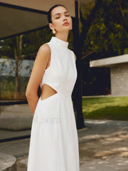 Cotton & Linen Trendy Elegant Cutout Long Dress Dresses