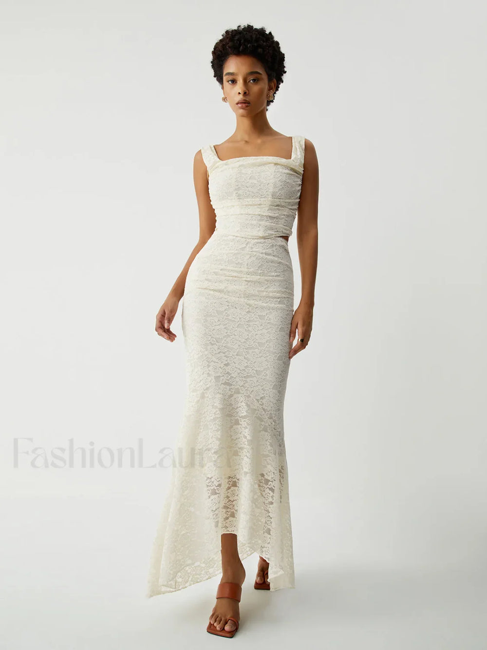 Cream Floral Lace Tie Modern Back Crop Corset Top Tank Tops & Camis