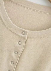 Cropped Button-Up Knit Sweater