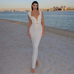 Cut Out See Through Maxi Dress