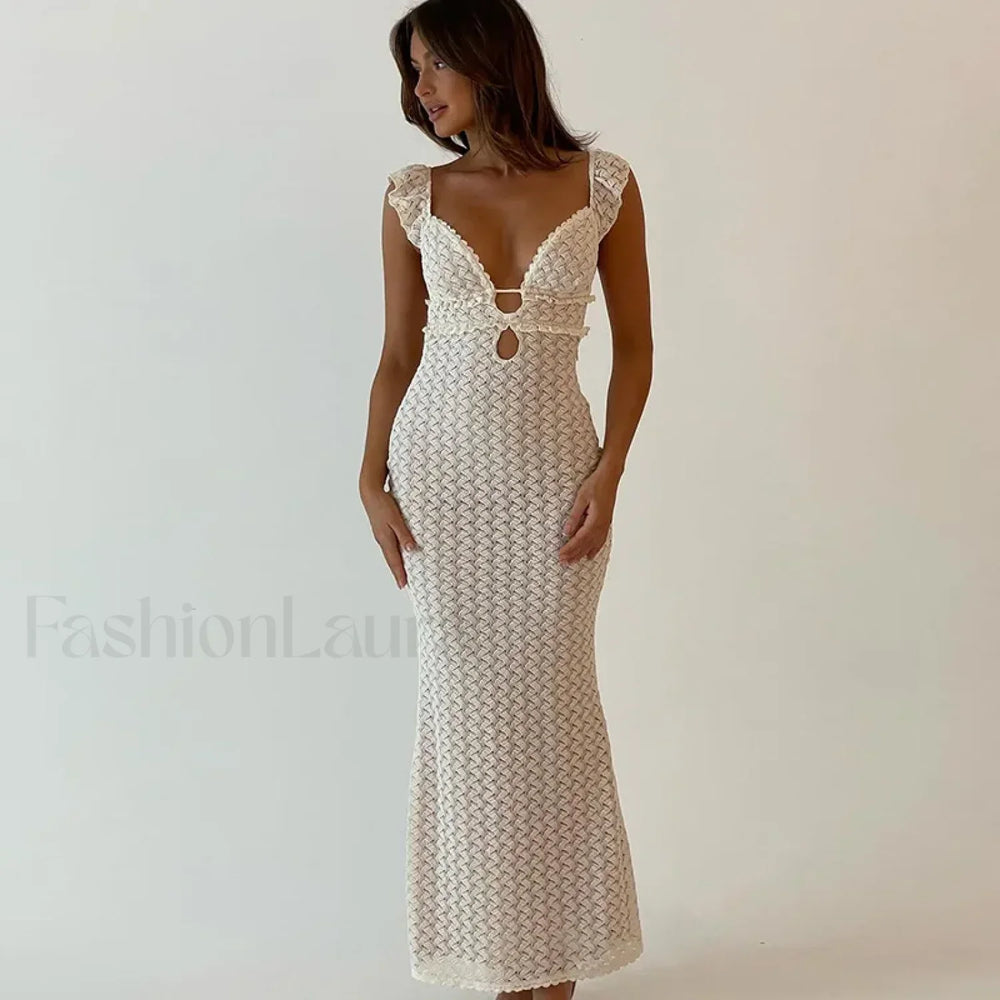 Cut Out See Through Maxi Dress