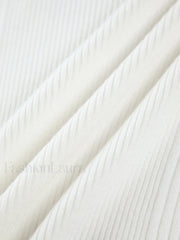 Cutout Split Beads Trendy Detail Ribbed Knit Top Sweaters L