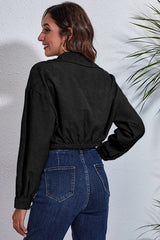 Cinched Waist Corduroy Jacket
